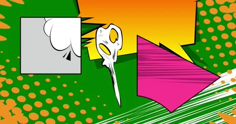 Comic Book background on green video Stock Footage 345013272