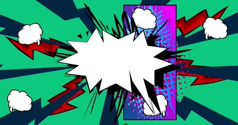 Comic Book background on light green Stock Footage 340595298