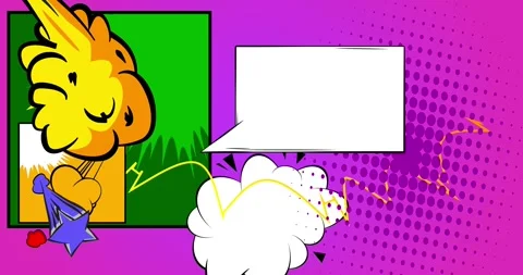 Comic Book background on light purple cartoon Stock Footage 345100980