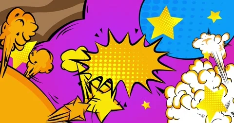 Comic Book background on light purple animation Stock Footage 345517198