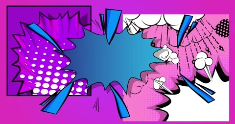 Comic Book background on light purple Stock Footage 345545124