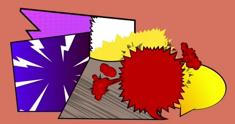 Comic Book background on light red Stock Footage 339990561