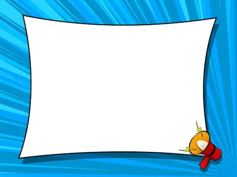 Comic book background with megaphone announcement Stock Illustration