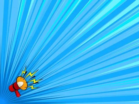 Comic book background with megaphone announcement Stock Illustration