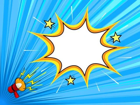 Comic book background with megaphone announcement Stock Illustration