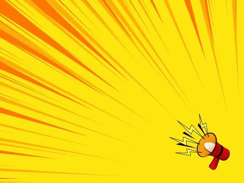 Comic book background with megaphone announcement Stock Illustration