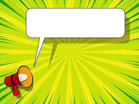 Comic book background with megaphone announcement Stock Illustration