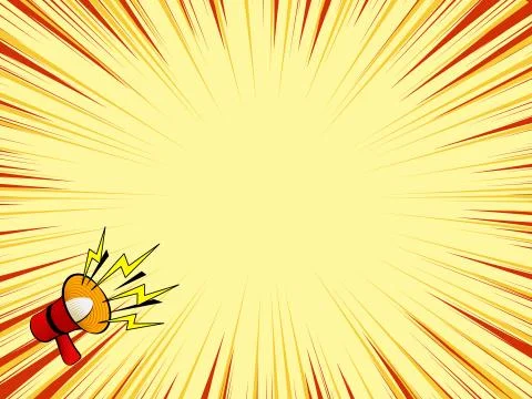 Comic book background with megaphone announcement Stock Illustration