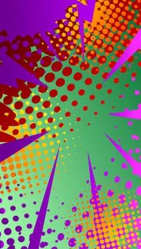 Comic book background with mostly green and purple zoom effect. Vector illust Stockillustratie