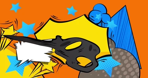 Comic Book background on orange animation Stock Footage 335796189