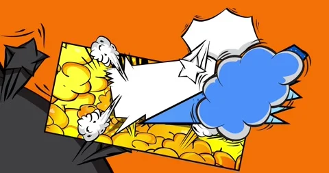 Comic Book background on orange Stock Footage 335796191