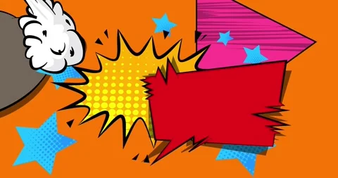 Comic Book background on orange Stock Footage 341541831
