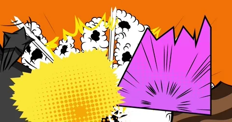 Comic Book background on orange Stock Footage 345545131