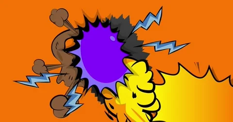 Comic Book background on orange video Stock Footage 345013273