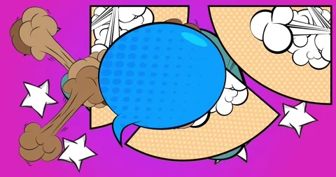 Comic Book background on pink animation Stock Footage 334905239