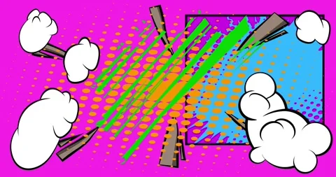 Comic Book background on pink Stock Footage 338421414