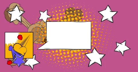 Comic Book background on pink Stock Footage 340690963