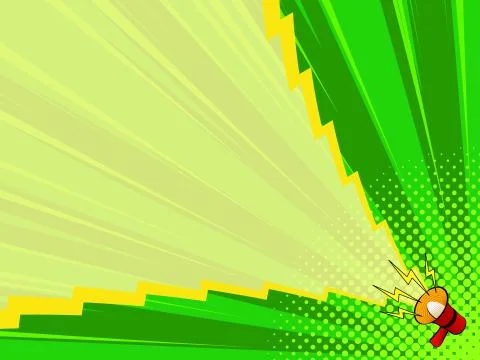 Comic book background poster megaphone announcement Stock Illustration