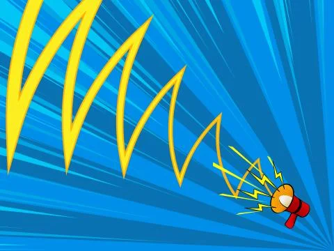 Comic book background poster megaphone announcement Stock Illustration
