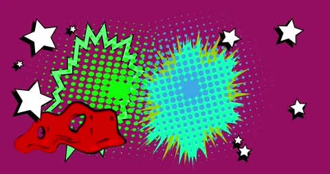 Comic Book background on purple animation Stock-Footage 342304117
