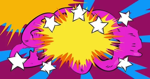 Comic Book background on purple cartoon Stock Footage 344512795