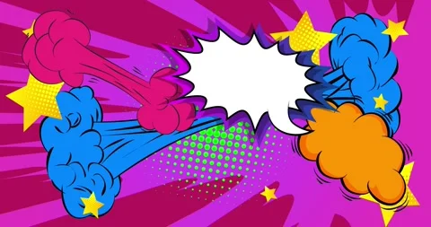 Comic Book background on purple Stock Footage 340595299