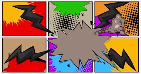 Comic Book background from purple Stock Footage 340861372
