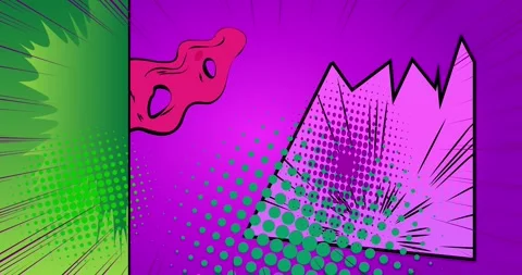 Comic Book background on purple Stock Footage 340861375