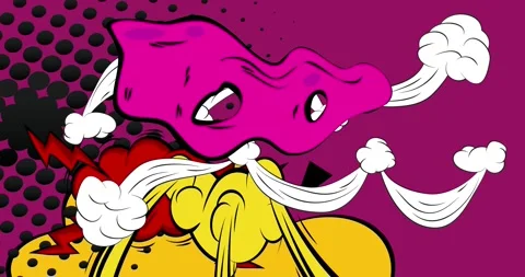 Comic Book background on purple video Stock Footage 344572863