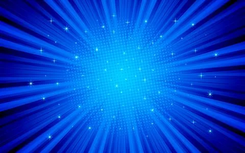 Comic book background with radial speed lines and halftone dots. Explosion .. Stock Illustration