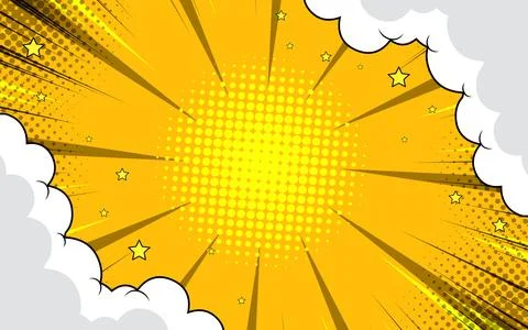 Comic book background with radial speed lines and halftone dots. Explosion .. イラスト素材