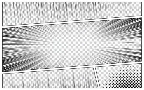 Comic book background with rays, radial, dotted and halftone effects. Vecto.. Stock Illustration