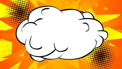 Comic book background with red and yellow zoom effect and blank cloud. Vector Illustrazione stock