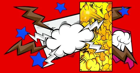 Comic Book background on red Stock-Footage 340177506