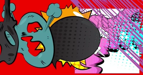 Comic Book background on red Stock Footage 340442034