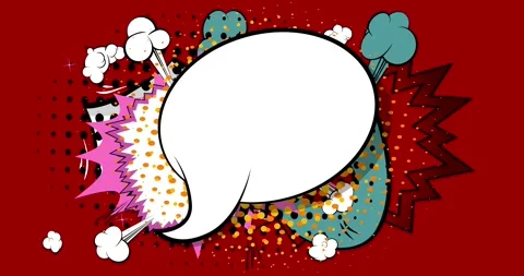 Comic Book background on red Stock Footage 343046679