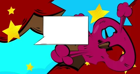 Comic Book background on red Stock Footage 343474973
