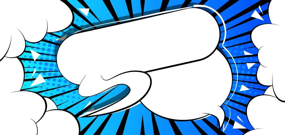 Comic book background with two blank speech bubble. Cartoon design colored il Illustrazione stock