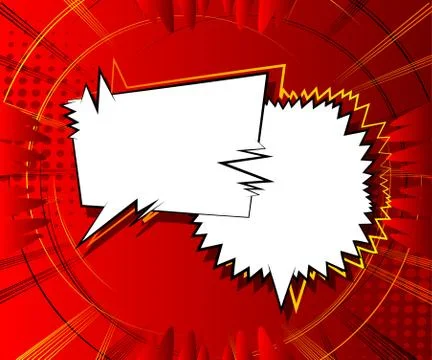 Comic book background with two blank speech bubble. Cartoon design colored il 스톡 일러스트