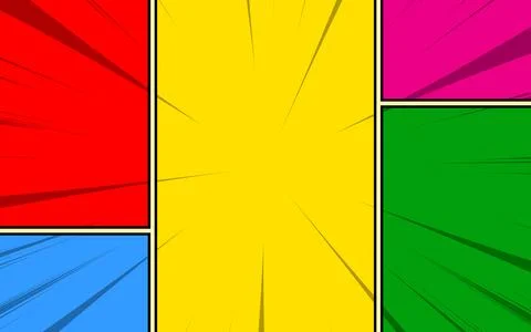Comic book background in various colors. Blank template background. Pop art.. Stock Illustration