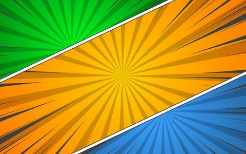 Comic book background in various colors. Blank template background. Pop art.. Stockillustratie