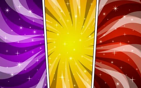 Comic book background in various colors. Blank template background. Pop art.. Stockillustratie