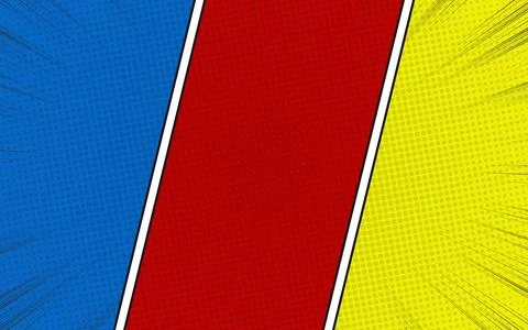 Comic book background in various colors. Blank template background. Pop art.. Stockillustratie