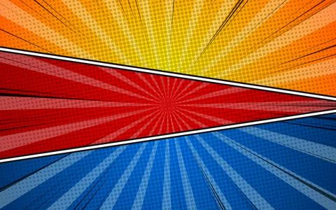 Comic book background in various colors. Blank template background. Pop art.. Stock Illustration