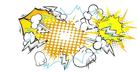 Comic Book background on white animation Stock Footage 344881755