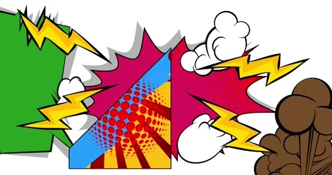 Comic Book background on white Stock Footage 340442033