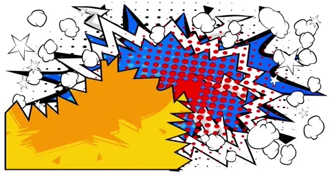 Comic Book background on white Stock Footage 340595301