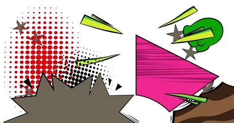 Comic Book background on white moving image Stock Footage 344353861