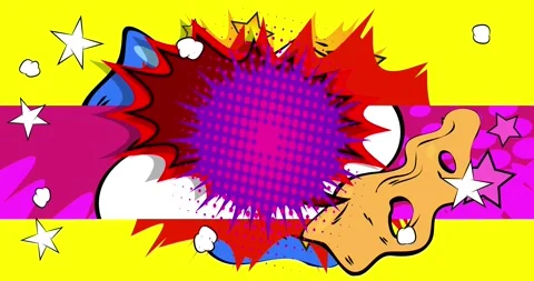 Comic Book background on yellow animation Stock Footage 341907613