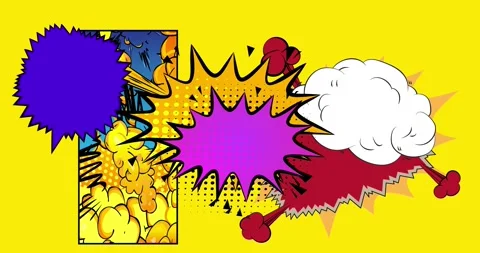 Comic Book background on yellow Stock Footage 338421420